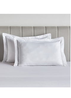 Buy Florence Egyptian Cotton Sateen 400 Thread Count 2-Piece King Pillowcase Set - 50x90 cm in Saudi Arabia