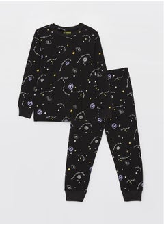 Buy Crew Neck Printed Long Sleeve Boy Pajama Set in Egypt