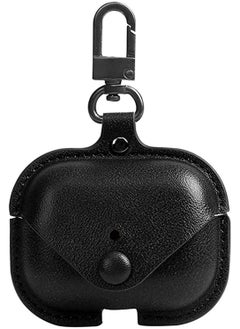 Buy AirPod Pro/Pro2 Generation Case Leather Protective Case Skin Cover with Keychain and Lock for Apple Airpods Case Women and Men (Black) in UAE