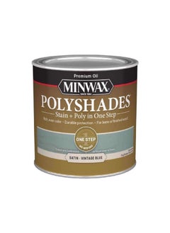 Buy Polyshades One Step Wood Stain and Polyurethane Finish Satin Vintage Blue 0.5pt 213944444 in Saudi Arabia