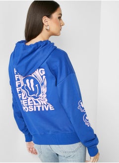 Buy Graphic Zip Thru Hoodie in UAE