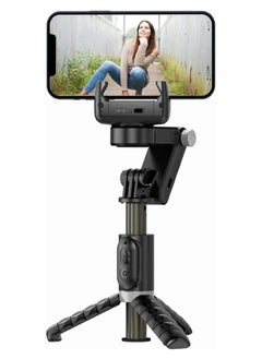 Buy Q18 Gimbal Stabilizer for Smartphone - 3-Axis Stabilizer with Extendable Selfie Stick, Tripod, Face Tracking & 360° Rotation - 4-in-1 Portable Phone Tripod for iPhone and Android in UAE