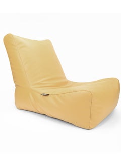 Buy Luxe Decora Sereno Recliner Lounger Faux Leather Bean Bag with Filling Beige in UAE