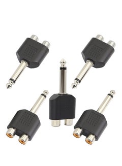 Buy 6.35mm Male to 2 RCA Female Audio Jack, 1/4" M to Two RCA F Stereo Interconnect Audio Adapter, Mono Plug to 2 RCA Jack Splitter, Stereo Jack Male to RCA Female Adapter in UAE