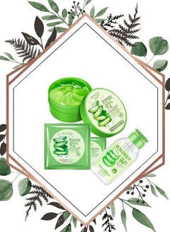 Buy Aloe Vera Soothing Gel  300ml +Face mask aloe vera 30ml+Make-up remover 300ml in Saudi Arabia