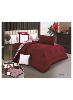 Buy 8 Piece Royal Comforter Set King Size With a Patterned Side and a Plain Side in Saudi Arabia