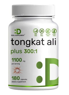 Buy Tongkat Ali Extract 1100mg - 180 Capsules in Saudi Arabia