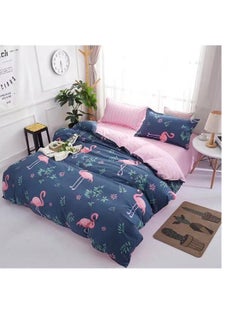 Buy Single Size Duvet Cover Sets classic Pattern Bedding cover Set (1 Duvet Cover 160 * 210 CM +Fitted bed sheet 120x200 * 30CM +2 Pillowcases) in UAE