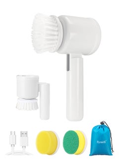 Buy Electric Spin Scrubber, Chargeable Electric Scrubber, Electric Cleaning Brush with 3 Brush Heads and Foldable, for Tile, Tub, Dish, Sink, Grout, Wall, Kitchen, Including Storage Bag in Saudi Arabia