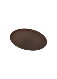 Buy Non Slip Plastic Slip Tray Oval Brown 56x68 cm in UAE