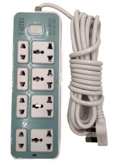 Buy VIO Light Duty 8 Way 5 Meter 10 Ampere Universal Extension Cord Power Strip For Smaller Electronic Devices String Lights Lamps Computers Printers Small Gadgets for Home Office Use in UAE