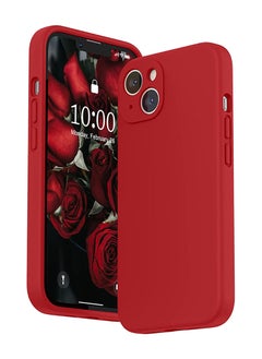 Buy Protective Case Cover For APPLE IPHONE 13 LIQUID SILICON RED in UAE