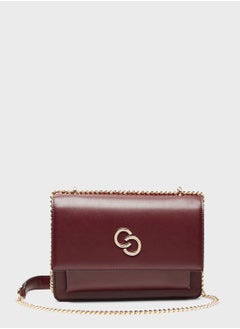 Buy Chain Detail Flap Over Crossbody in UAE