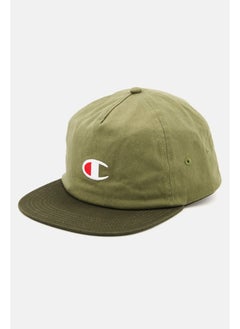 Buy Men Unstructed Flat Bill Adjustable Cap, Olive in UAE