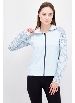 اشتري Women Sportswear Fit Windbreaker Jacket, Light Blue Combo في الامارات