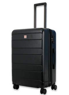 Buy Re-flection 24 Inch ABS and Polycarbonate Suitcase, Lightweight Hardside Line Series Travel Luggage Trolley with 84L Storage Capacity , 4 Spinner Wheels and TSA Lock, Black in Saudi Arabia