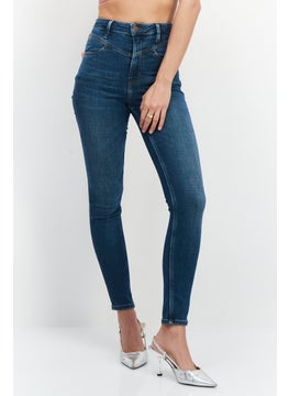 اشتري Women Skinny Fit Washed Denim Jeans, Blue في الامارات