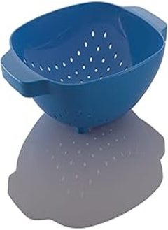 اشتري M-Design Plastic Colander with Twin Handles - BPA and DEHP Free, Microwave and Dishwasher Safe (Blue) في مصر