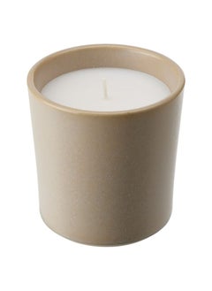 اشتري Scented candle in ceramic jar, Vanilla/light beige, 50 hr في السعودية