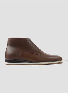 اشتري Genuine Leather Men Plain Toe Derby Boot في الامارات