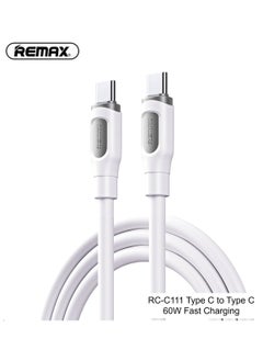 اشتري RC-C111 Ruinay Series Type C to Type C Charging Data Cable,1M, USB C, 60W Fast Charging, White في السعودية