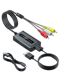 Buy Male RCA to HDMI Converter with HDMI Cable for DVD/STB/VHS with Female RCA Output(RCA Cable Integrated), CVBS AV Composite to HDMI Converter Supports Full HD 720P/1080P Output Switch in Saudi Arabia