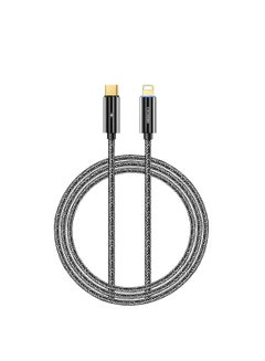 Buy RECCI RC03CL SMART POWER-OFF PD 20W FAST CHARGING CABLE WITH LED 1M - BLACK in Egypt