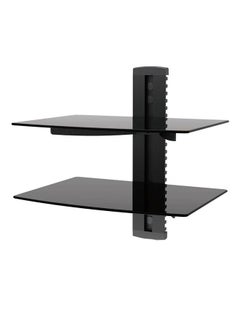 Buy 2 Tier Component Shelf Wall Mount Black For Below 32 Inch in Saudi Arabia