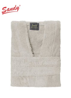 Buy SANDY Luxury Cotton 100% Kimono Bathrobe, Unisex Plush Robe, Perfect for Spa and Shower, XL Size, Beige in Saudi Arabia