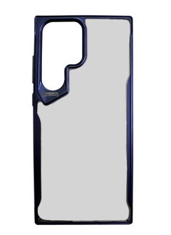 Buy Samsung Galaxy S23 Ultra Acrylic Back Cover With Electroplated Frosted Transparent Blade TPU Protection Shockproof Design Ultra Hybrid Clear PC Back TPU Bumper Case For Samsung Galaxy S23 Ultra - Navy Blue in Egypt