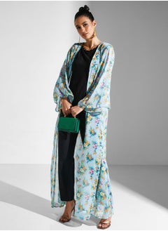 Buy Floral Printed Longline Kimono in UAE