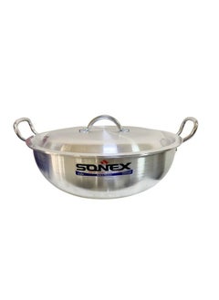 Buy Sonex Metal Finish Cooking Round Karahi No 4 Size 32 Cm Wok With Heavy Durable Lid And Handles Original Made In Pakistan in UAE