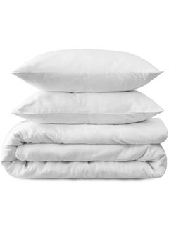 Buy Duvet Insert Quilted Plain Cotton White 240x260cm With 2 Pieces Pillow in UAE