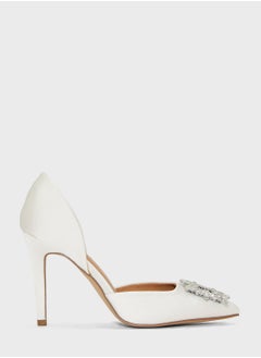 Buy Diamante Buckle Sling Pointed Pumps in UAE