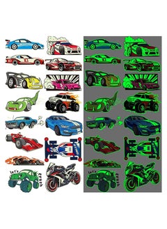 Buy 12 Sheets Luminous Race Car Supplies Temporary Body Stickers for Boys Glow in The Dark RaceCar Body Stickers Decorations Supplies Favors for Kids Boys Men in Saudi Arabia