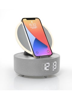 اشتري Wireless Phone Charger & Digital Alarm Clock, Night Light, Bluetooth Speaker, Phone Holder, Multifunctional Gifts for Teenage Girls Mom Women, Birthday Gifts في الامارات