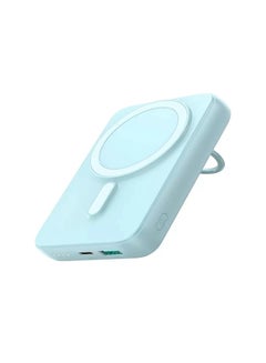 Buy Joyroom Jr-W050 Mini Magnetic Wireless Power Bank with Ring Holder 20W – 10000mAh & 15W Wireless Charging ( Light Blue ) in Egypt