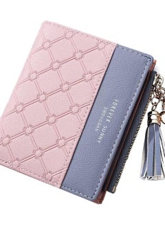 Buy TNGN Wallet for Women Leather Short Wallet Bifold, RFID Blocking Wallet Credit Card Holder Organizer with Zipper Pocket Mini Lady Purse (PINK) in UAE