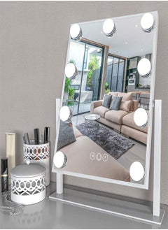 Buy Padom Lighted Vanity Mirror - Hollywood Style Makeup Vanity Mirror with Lights and Touch button,3 Color Model, Cosmetic Mirror with 9,12,15,18 pcs Dimmable Bulbs for Dressing Table (9 bulbs) in UAE