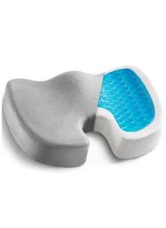 Buy Cooling Gel Memory Foam Seat Cushion for Office Chair, Car, Pain Relief & Tailbone Support – Non-Slip, Ergonomic Pad for Coccyx Comfort, Machine-Washable Cover in UAE