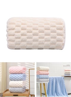 Buy 1pc Soft Microfiber Bath Towels Modern Design - Waffle Weave Quick Dry Super Absorbent - Beige in Egypt