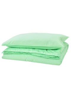 Buy Duvet Cover And Pillowcase Light Green 150X200/50X80 Cm in Saudi Arabia