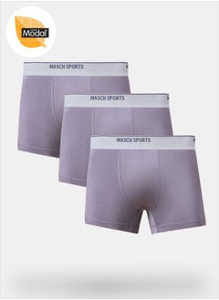 اشتري Pack of 3 - Solid Trunks with Brand Text Waistband في السعودية