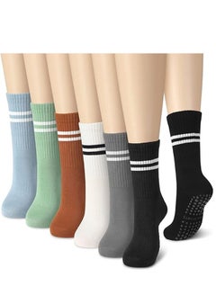 Buy 6 Pairs Anti Slip Socks Women Pilates Grip Socks for Sports Yoga Barre in UAE