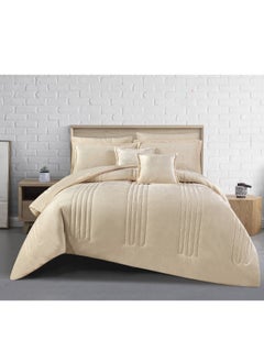 Buy 8-Piece Comforter Set Velvet King Size 240x260 in Saudi Arabia