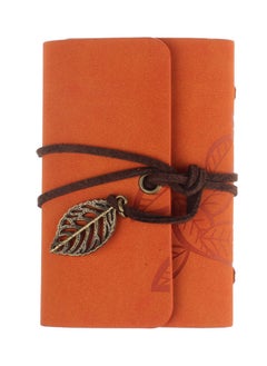 Buy Fashion Leaves Retro Credit Card Holder With Passport Cover Organizer Bag Orange in UAE