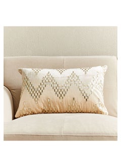 اشتري Petra Beaded Wave Velvet Cushion Cover 50 x 30 cm في السعودية