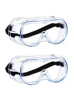 Buy 2 Pcs Safety Goggles Protective Lab Eye Protection Stylish Round UV400 Transparent Blue Light for Men Womens in UAE