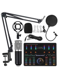 Buy Professional Audio DJ10 Condenser Microphone Telephone Live Broadcast Kit Singing Game Microphone BM800 (Silver) in UAE