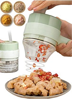 Buy Small electric garlic grinder  green and white in Saudi Arabia